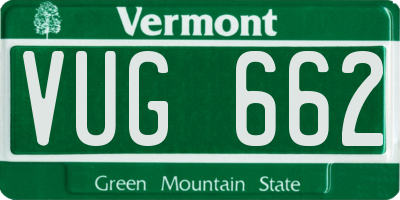 VT license plate VUG662