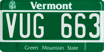 VT license plate VUG663