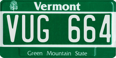 VT license plate VUG664