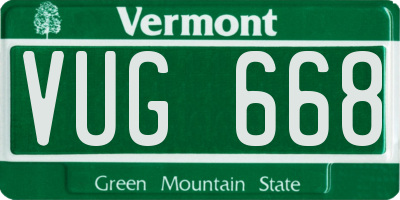 VT license plate VUG668