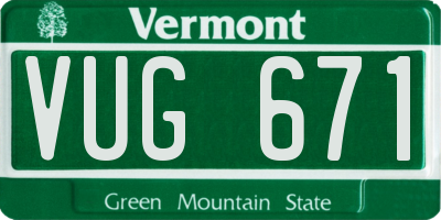 VT license plate VUG671
