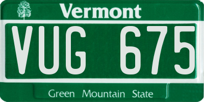 VT license plate VUG675
