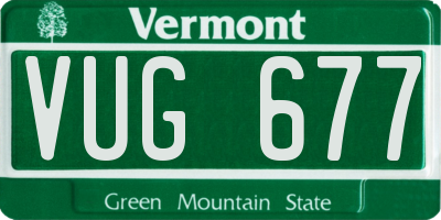 VT license plate VUG677
