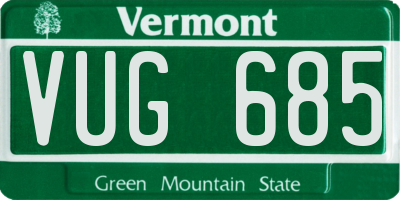 VT license plate VUG685