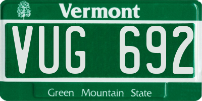 VT license plate VUG692