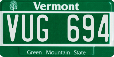 VT license plate VUG694
