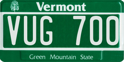 VT license plate VUG700