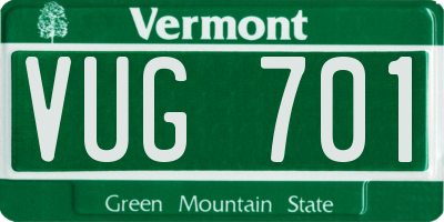 VT license plate VUG701