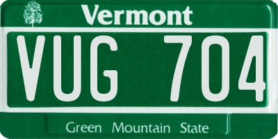 VT license plate VUG704