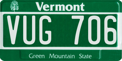 VT license plate VUG706