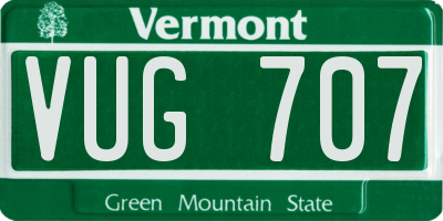 VT license plate VUG707