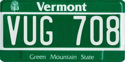 VT license plate VUG708
