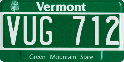 VT license plate VUG712