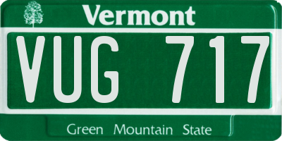 VT license plate VUG717