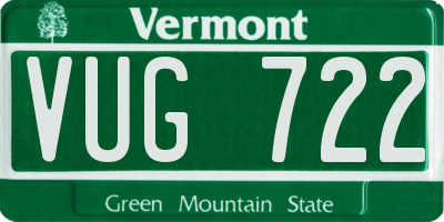 VT license plate VUG722