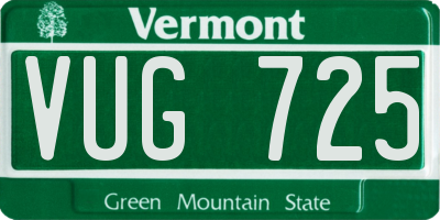 VT license plate VUG725