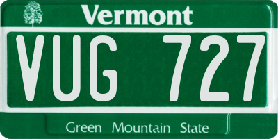 VT license plate VUG727