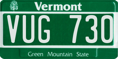 VT license plate VUG730