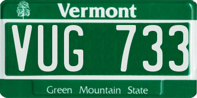 VT license plate VUG733