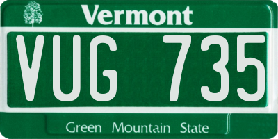 VT license plate VUG735