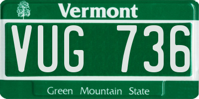 VT license plate VUG736