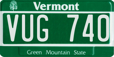 VT license plate VUG740