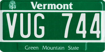 VT license plate VUG744