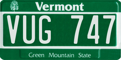 VT license plate VUG747