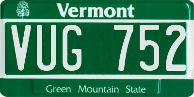 VT license plate VUG752