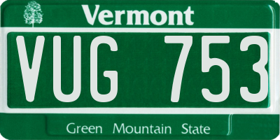 VT license plate VUG753