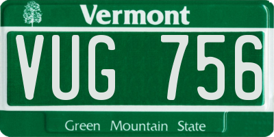 VT license plate VUG756