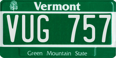 VT license plate VUG757