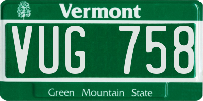 VT license plate VUG758