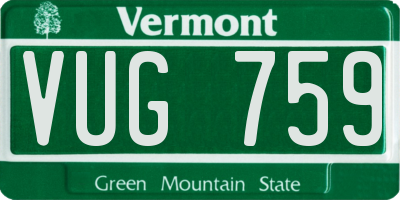VT license plate VUG759