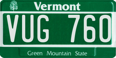 VT license plate VUG760