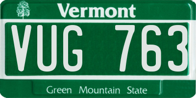 VT license plate VUG763