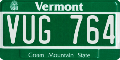 VT license plate VUG764