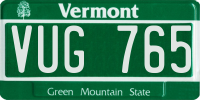 VT license plate VUG765