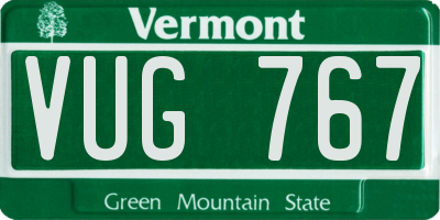 VT license plate VUG767