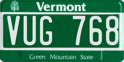VT license plate VUG768