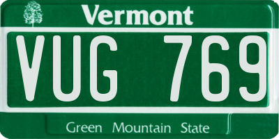 VT license plate VUG769