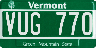 VT license plate VUG770