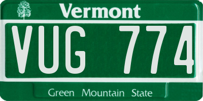 VT license plate VUG774