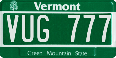 VT license plate VUG777