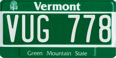 VT license plate VUG778