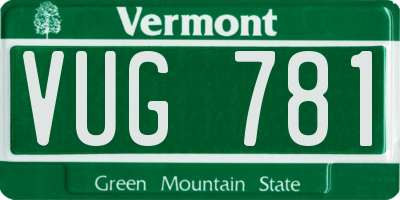 VT license plate VUG781