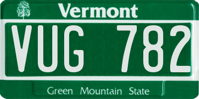 VT license plate VUG782