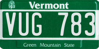 VT license plate VUG783