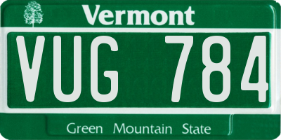 VT license plate VUG784