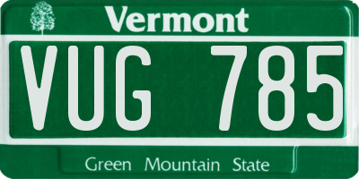 VT license plate VUG785